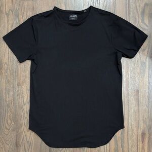 Men's Cuts Elongated Black T-Shirt, Size Large
